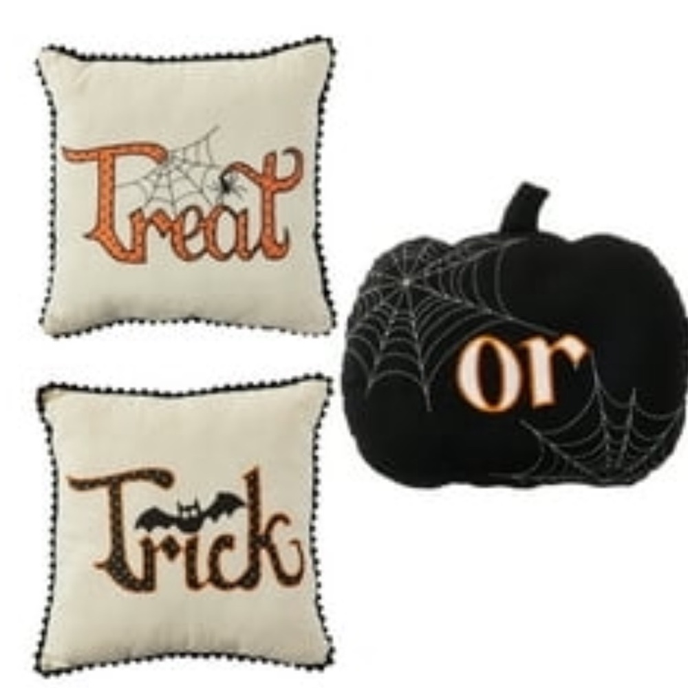 EXCHANGE Halloween Pillow Set - Black, White, and Orange
